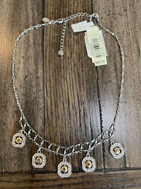 Gold and Silver Tone Pendant Charm Necklace - Women Jewelry